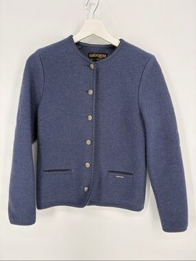 🔗 Geiger wool Blue Austrian Knit button front jacket